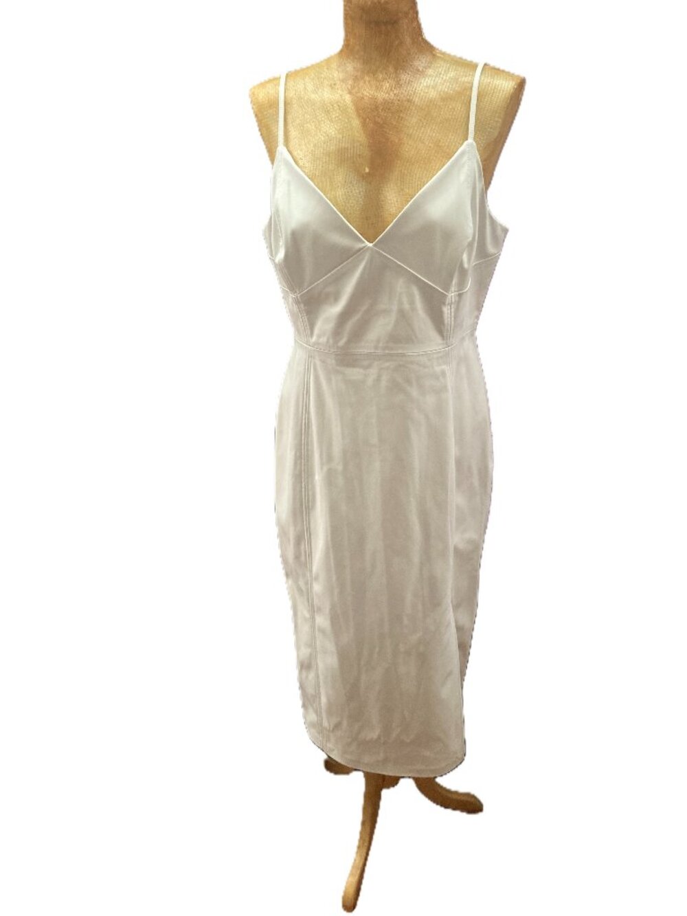Calvin Klein White Pleather Dress 14